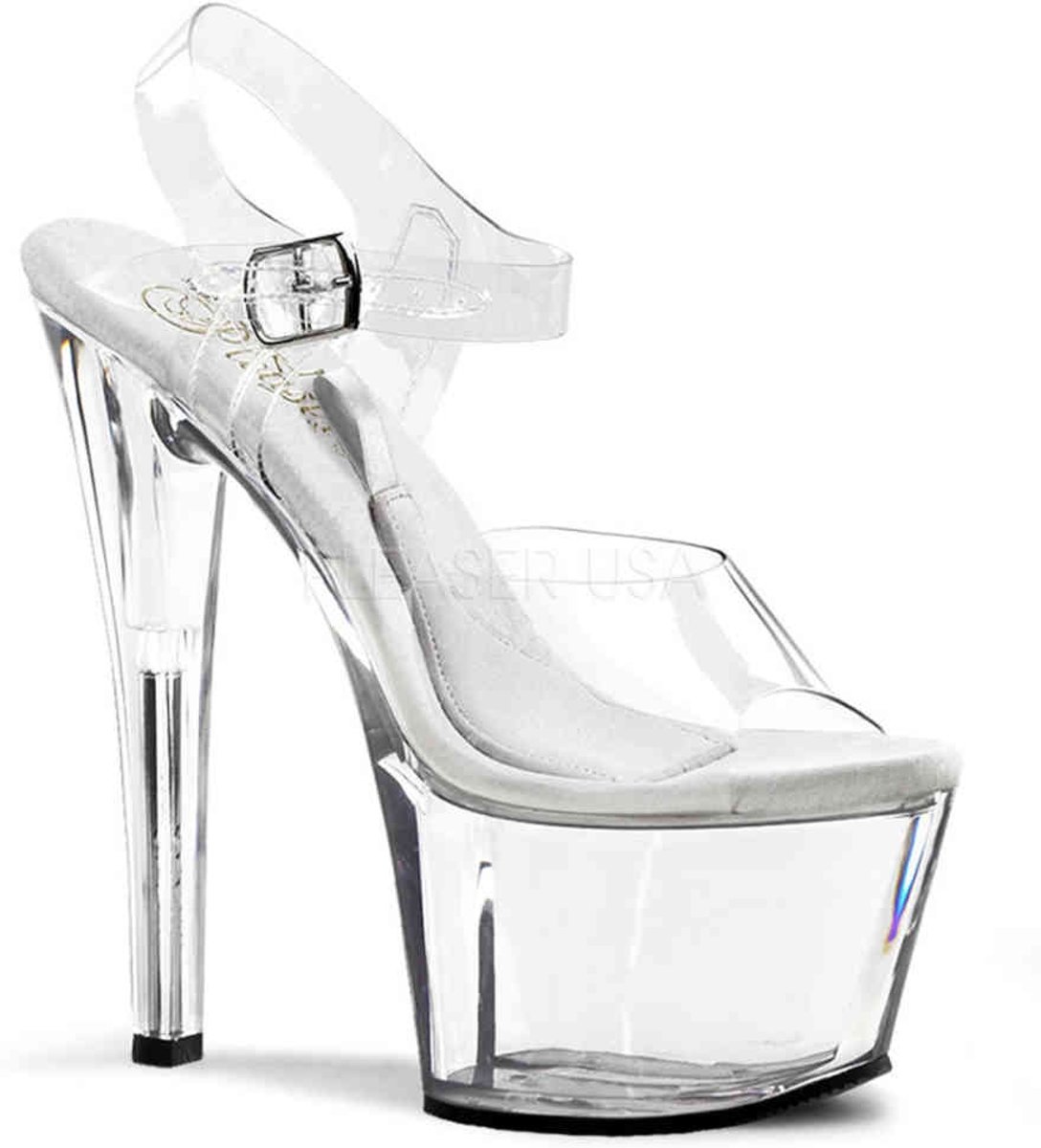 EU 36 = US 6 | TREASURE-708 | 7 Heel, 2 3/4 PF Ankle Strap Sandal